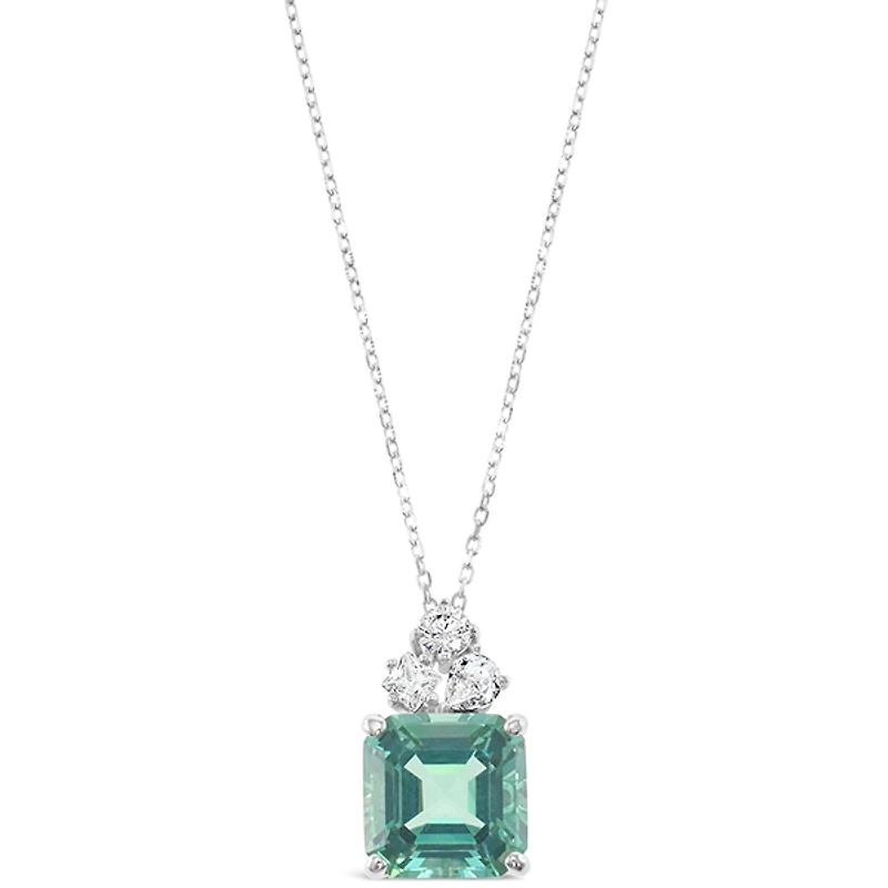 Sterling Silver Mint Cubic Zirconia Necklace 153420