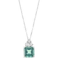 Sterling Silver Mint Cubic Zirconia Necklace 153420