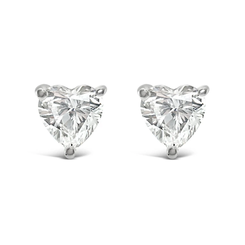Sterling Silver Cubic Zirconia Heart Studs 119001