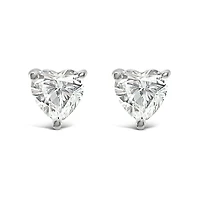Sterling Silver Cubic Zirconia Heart Studs 119001