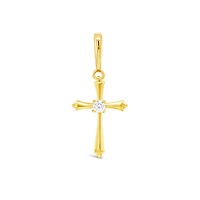 10k Yellow Gold Cubic Zirconia Cross Pendant