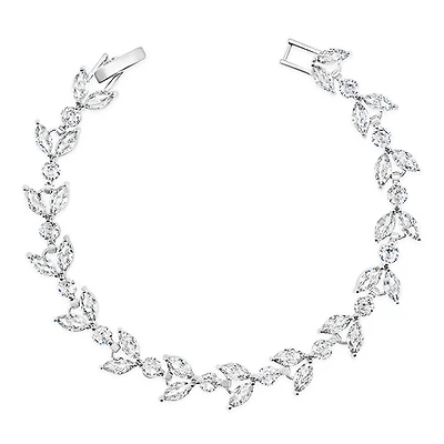 Bridal Cubic Zirconia Silver Bracelet