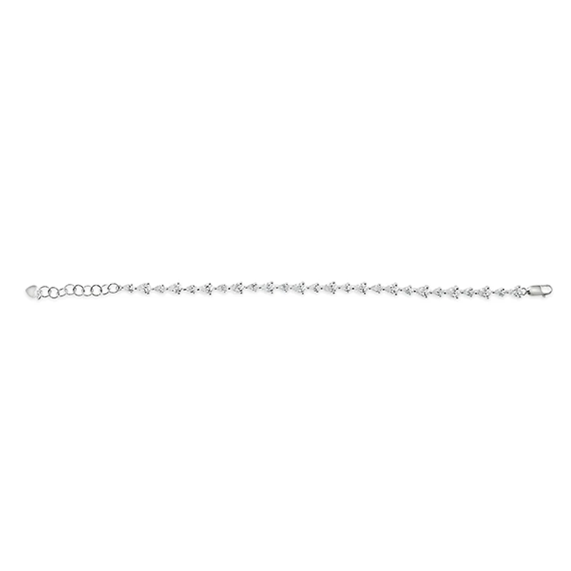 Sterling Silver Cubic Zirconia Teardrop Bracelet