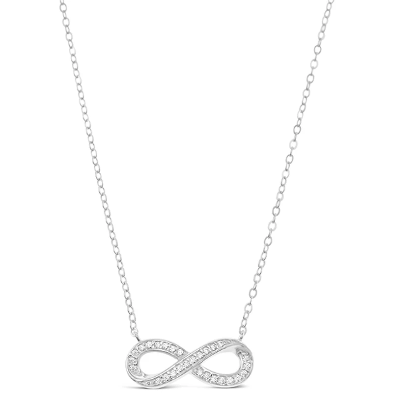 Sterling Silver Cubic Zirconia Infinity Necklace 150513