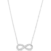 Sterling Silver Cubic Zirconia Infinity Necklace 150513