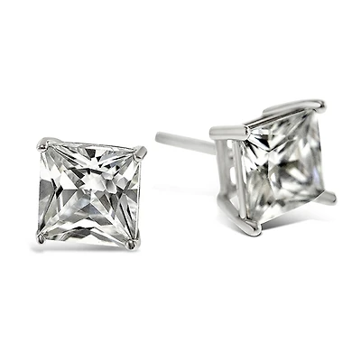 Sterling Silver Cubic Zirconia Square 8mm Studs 9001472