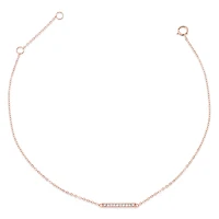 Rosegold Plated Sterling Silver Cubic Zirconia Pave Anklet 143326