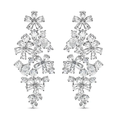 Bridal Flower Cubic Zirconia Earrings 152099