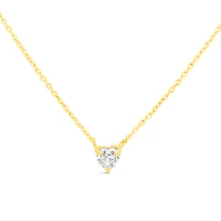 10k Yellow Gold Heart Cubic Zirconia Necklace 153745