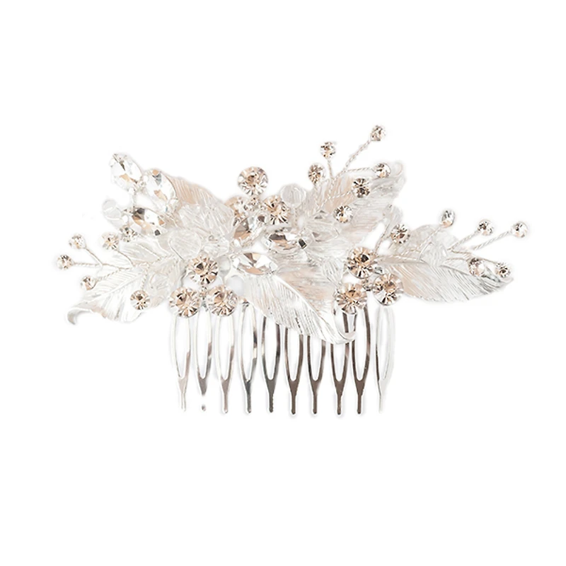 Bridal Gold Crystal Pearl Hair Comb
