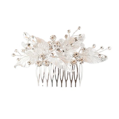 Bridal Gold Crystal Pearl Hair Comb