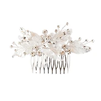 Bridal Gold Crystal Pearl Hair Comb