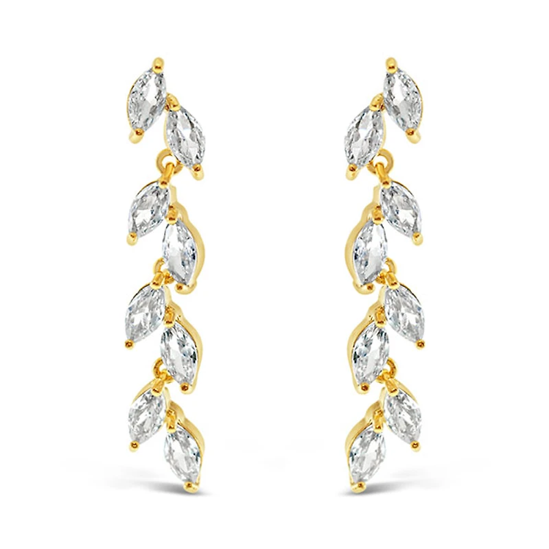 Bridal Gold Cubic Zirconia Necklace & Earrings Set