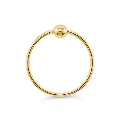 Gold Plated Sterling Silver Plain 10mm Nose Hoop With Ball 146215
