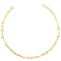 Gold Plated Sterling Silver Beads Anklet 145099
