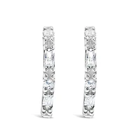Sterling Silver Cubic Zirconia Huggie Earrings 146505