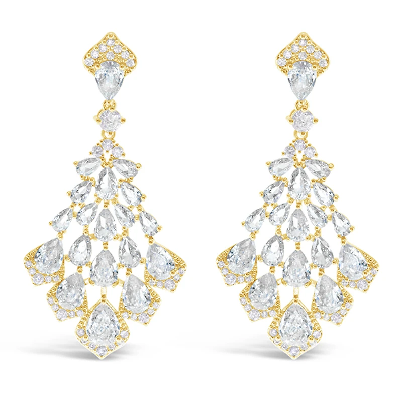 Bridal Gold Cubic Zirconia Earrings 152752