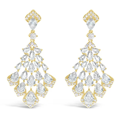 Bridal Gold Cubic Zirconia Earrings 152752