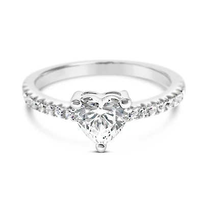 Sterling Silver Heart Cubic Zirconia Ring 151771