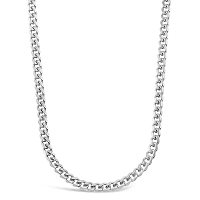 Stainless Steel Cuban Link 5mm Silver Necklace