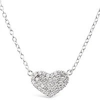 Sterling Silver Cubic Zirconia Heart Necklace 145004