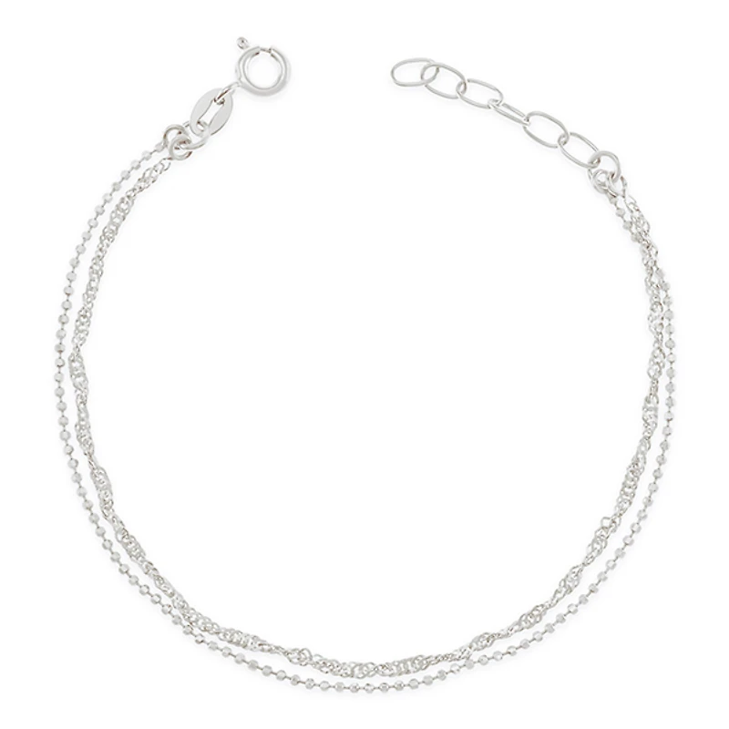 Sterling Silver Double Chain Bracelet 149161