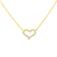 10k Yellow Gold Cubic Zirconia Heart Necklace