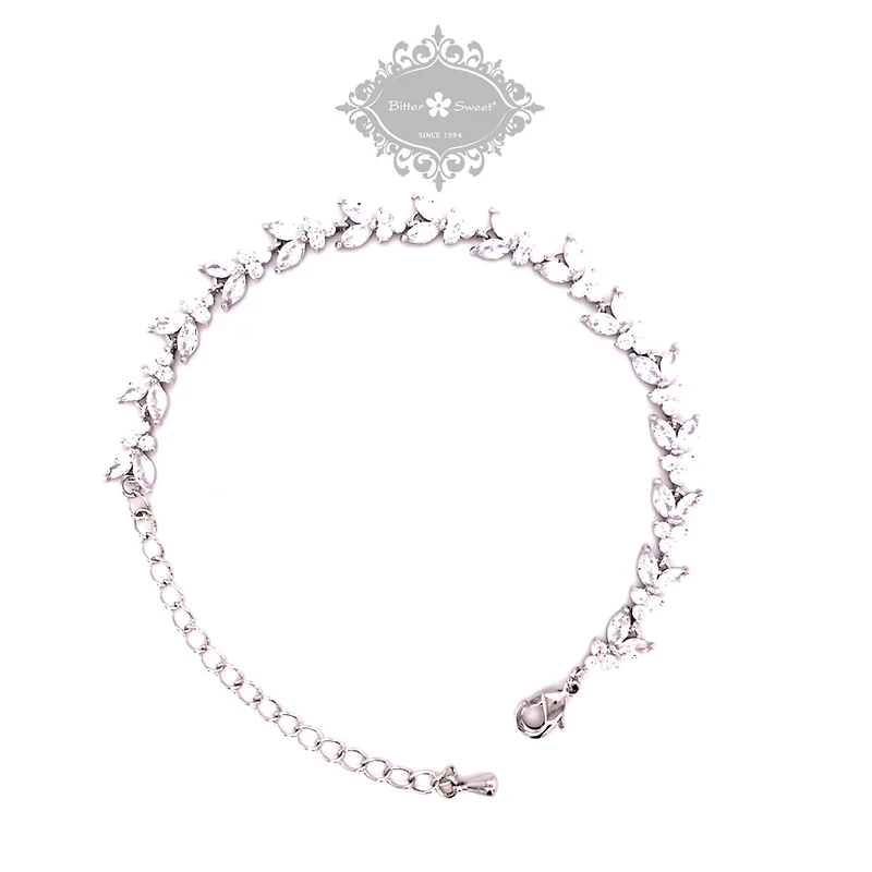 Bridal Silver Cubic Zirconia Bracelet