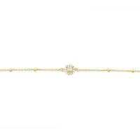 Gold Plated Sterling Silver Cubic Zirconia Anklet 145111