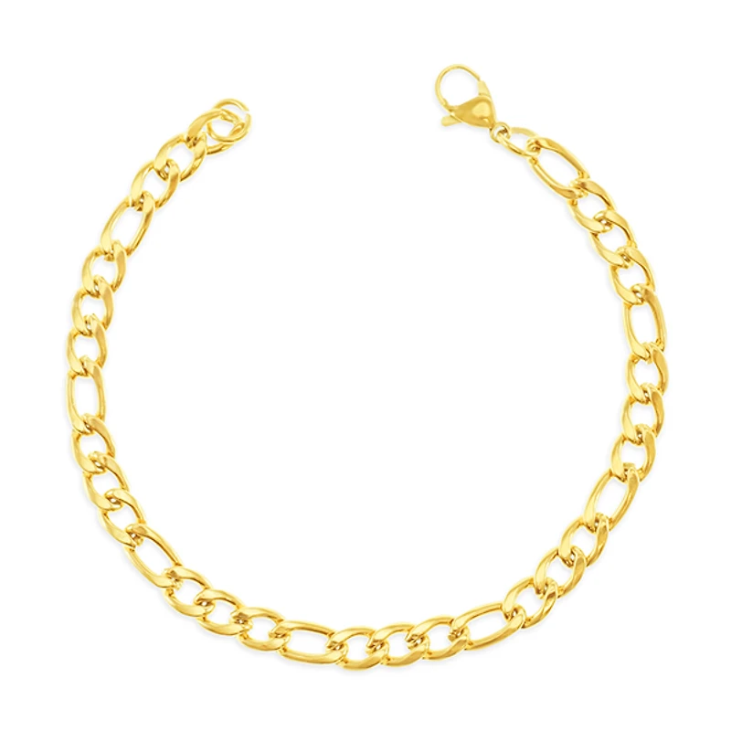 Stainless Steel Gold 5mm Figaro Bracelet 152991