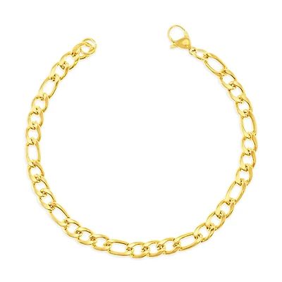 Stainless Steel Gold 5mm Figaro Bracelet 152991