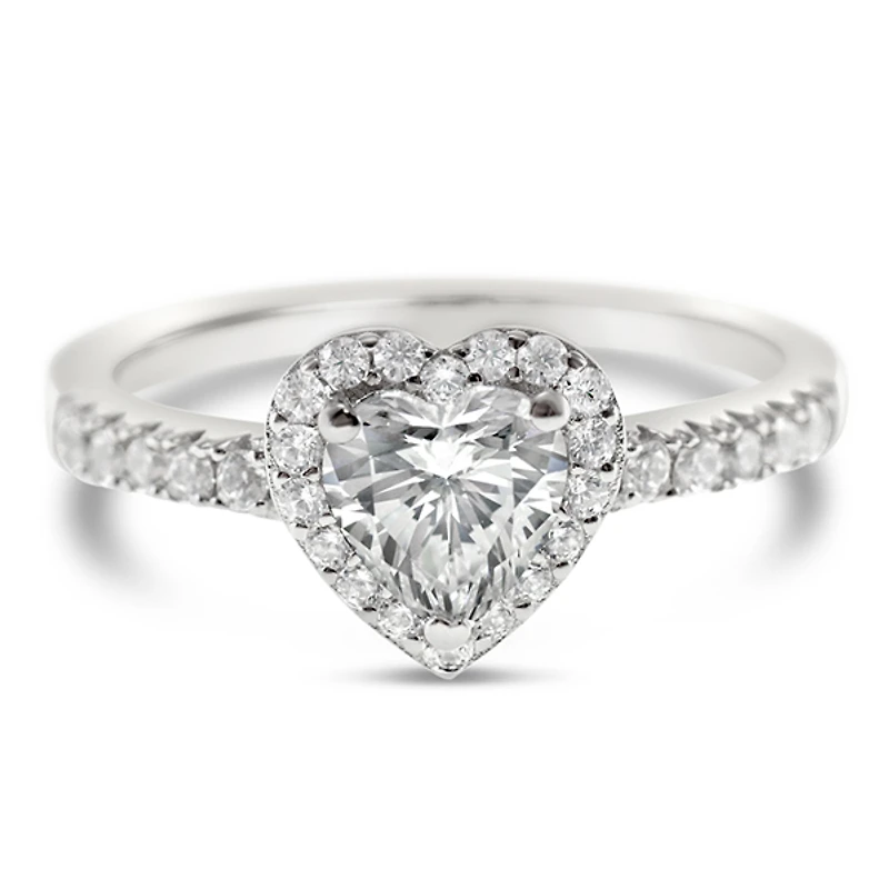 Sterling Silver Cubic Zirconia Heart Ring