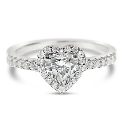 Sterling Silver Cubic Zirconia Heart Ring
