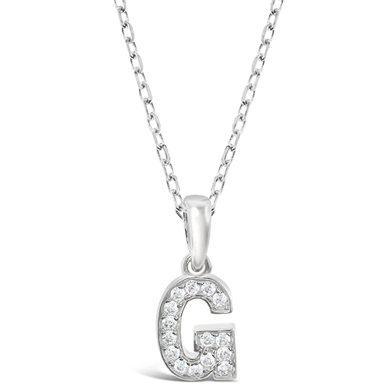 Sterling Silver Cubic Zirconia Initial Necklace