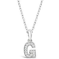 Sterling Silver Cubic Zirconia Initial Necklace