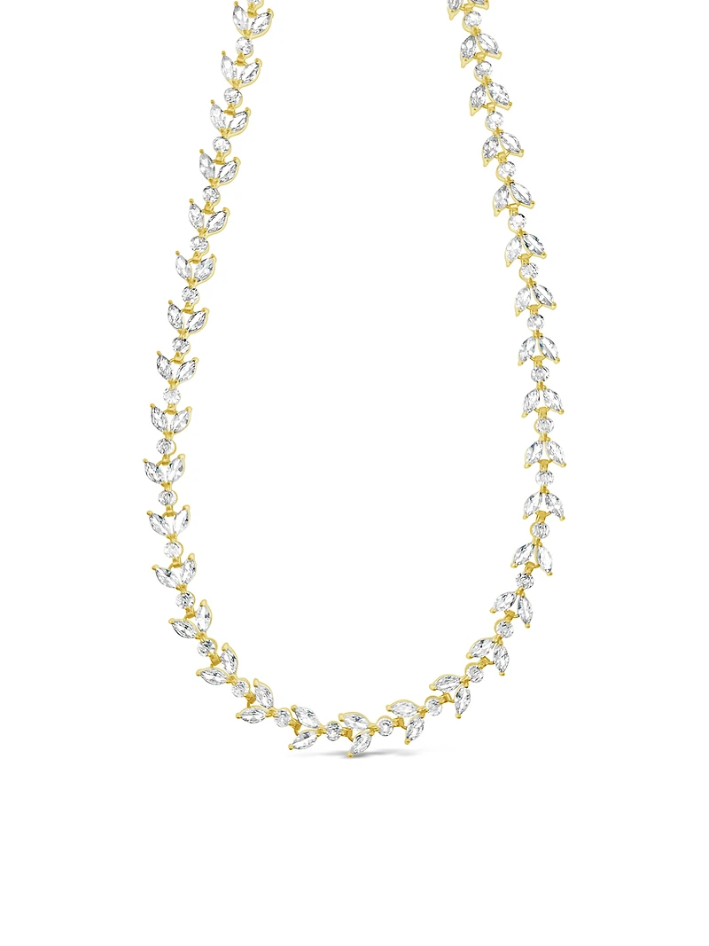 Bridal Gold Cubic Zirconia Necklace and Earrings Set
