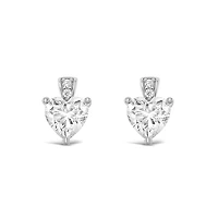 Sterling Silver Cubic Zirconia Heart Earrings 148603