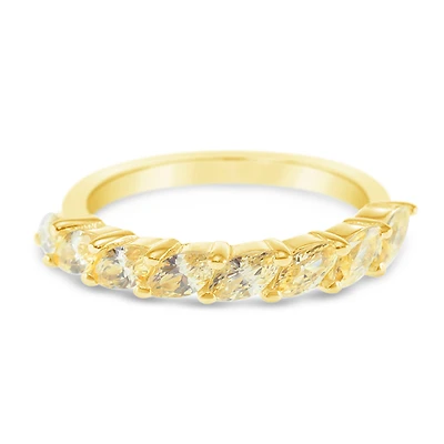 Gold Plated Sterling Silver Yellow Cubic Zirconia Ring