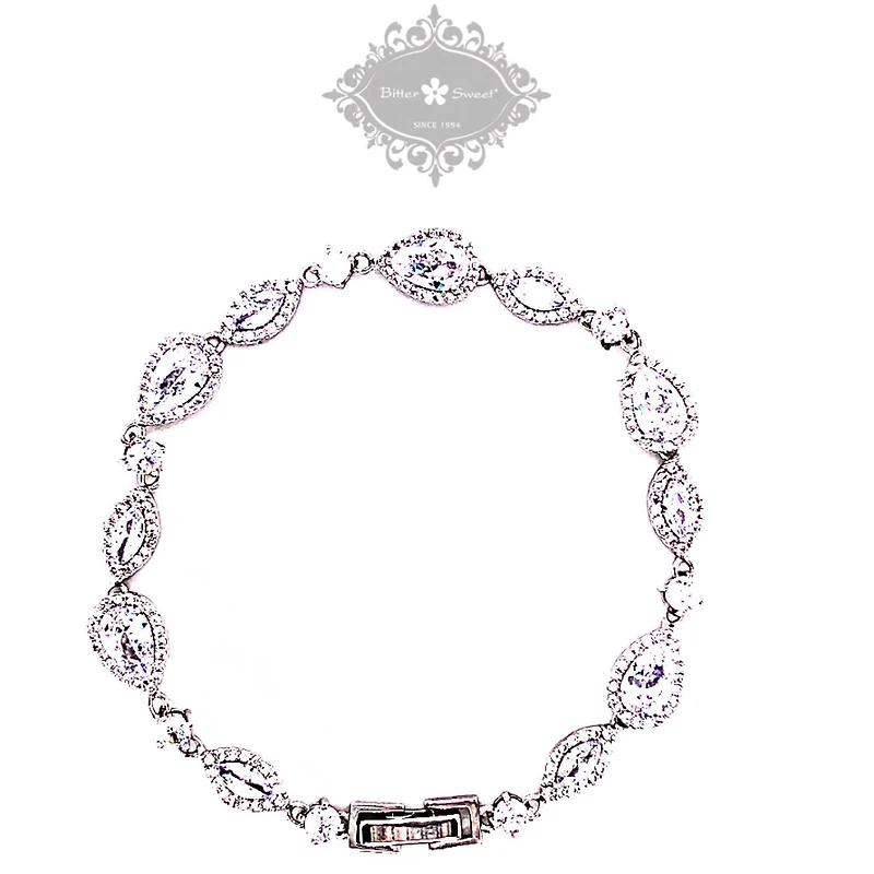 Bridal Silver Cubic Zirconia Bracelet 125964