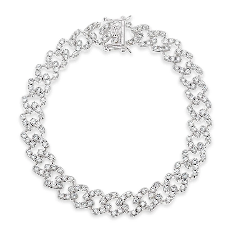 Fashion Cubic Zirconia Cuban Link 8" Inches Bracelet 143072