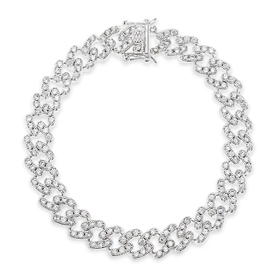 Fashion Cubic Zirconia Cuban Link 8" Inches Bracelet 143072