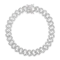 Fashion Cubic Zirconia Cuban Link 8" Inches Bracelet 143072