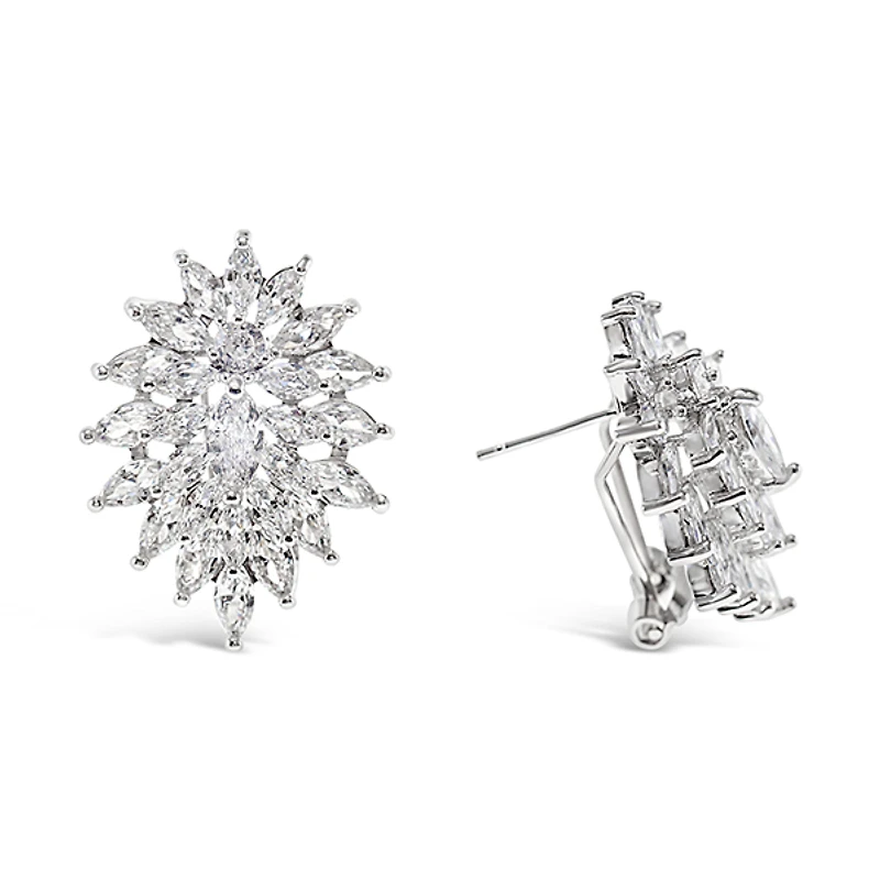 Bridal Sliver Cubic Zirconia Stud Earrings 139550