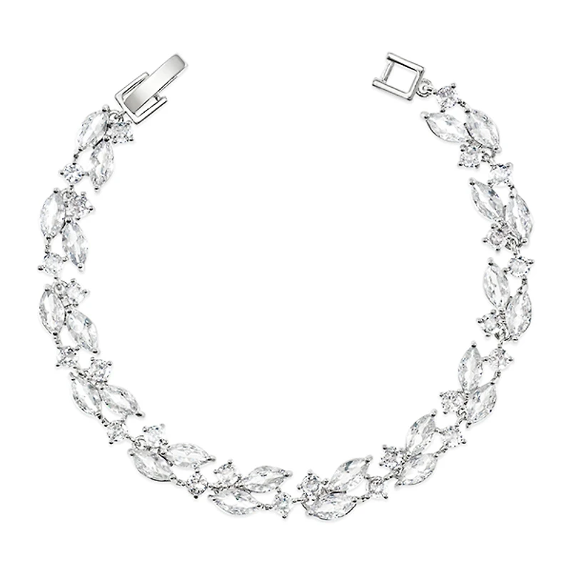 Bridal Cubic Zirconia Silver Bracelet