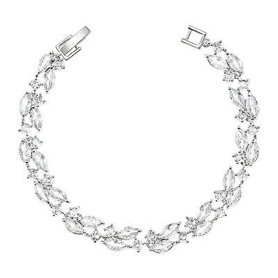 Bridal Cubic Zirconia Silver Bracelet