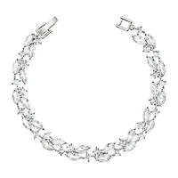 Bridal Cubic Zirconia Silver Bracelet