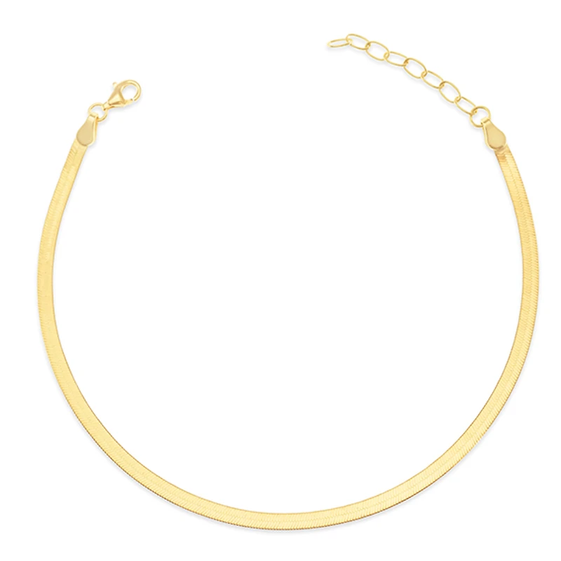 Gold Plated Sterling Silver 2mm Snake Anklet 149389