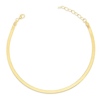 Gold Plated Sterling Silver 2mm Snake Anklet 149389