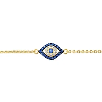 Yellow Gold Plated Sterling Silver Evil Eye  Cubic Zirconia Bracelet 139416