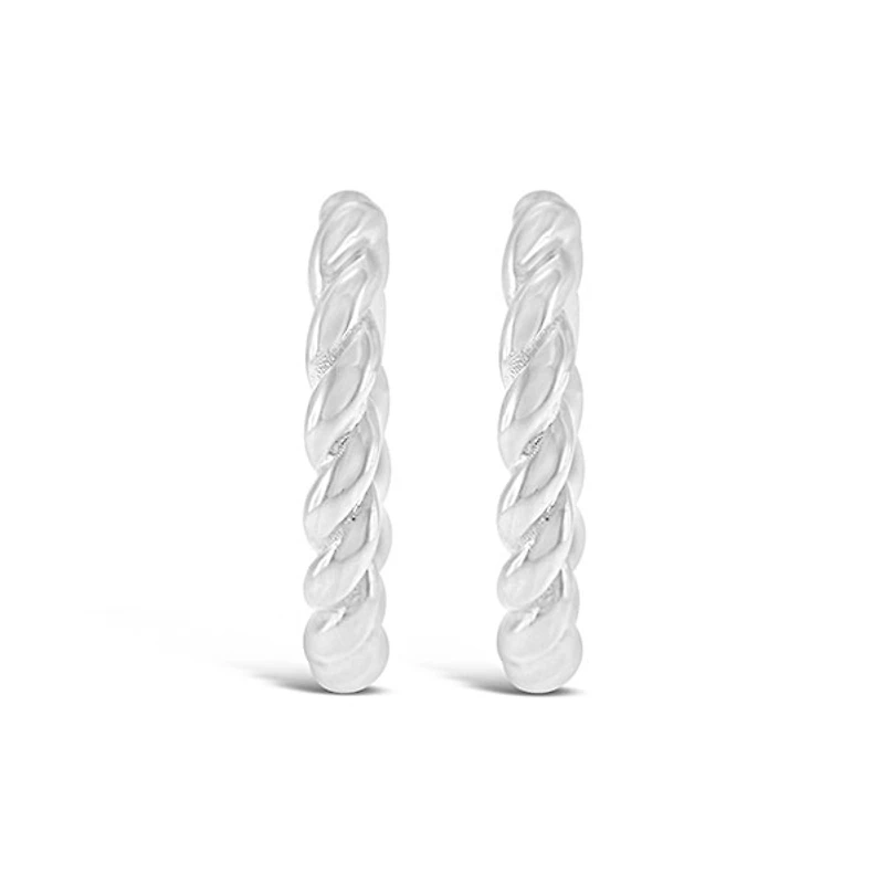 Sterling Silver Twist Huggie Earrings 146429